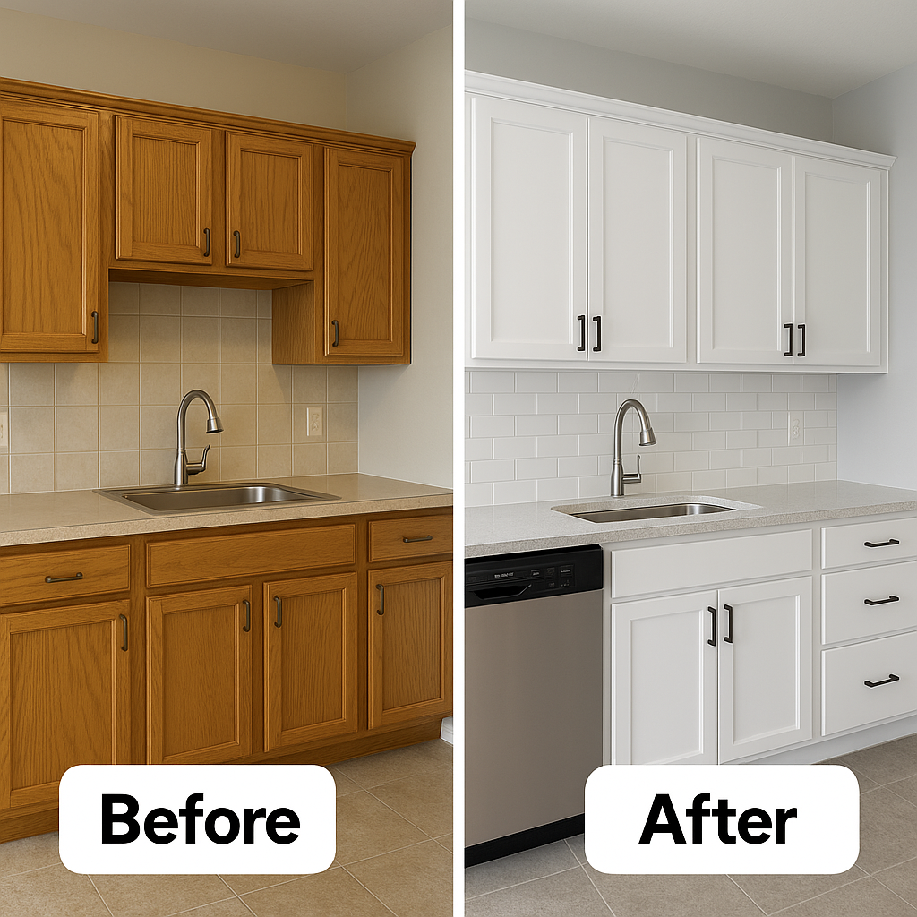 cabinet painting before after